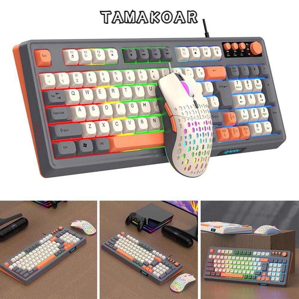 TAMAYO RAID T98 คีย์บอร์ด, 98 เค้าโครงคีย์ Backlight คีย์บอร์ดเมาส์ชุด,การเชื่อมต่อ USB Luminous Lig