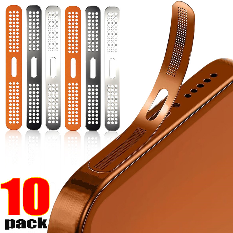 1-10Pcs โลหะกันฝุ่นสุทธิสติกเกอร์สําหรับ iPhone 18 Pro Max 17Pro 18Pro Max หูฟังรูป้องกันฝุ่นตาข่าย 