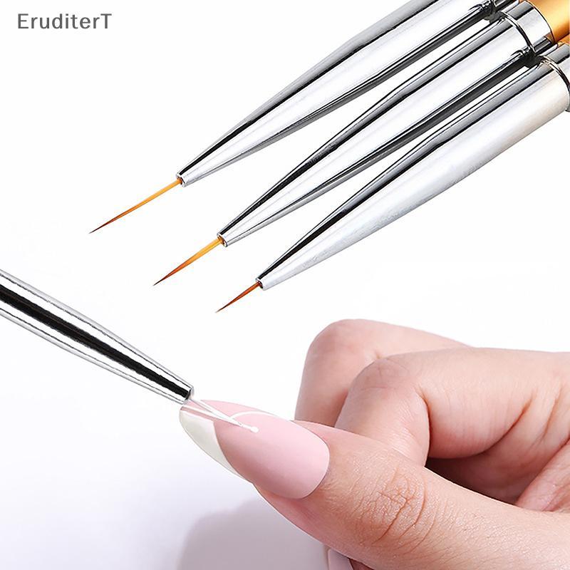 [EruditerT] 3pcs French Stripe Nail Art Liner Brush Set 3D Tips Liner DIY Drawing Pen Uv Gel Brushed