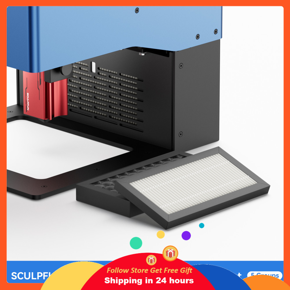 Supergoodsales SCULPFUN iCube Series Filter Cotton การกรองที่มีประสิทธิภาพด้วยถ่านกัมมันต์และติดตั้ง