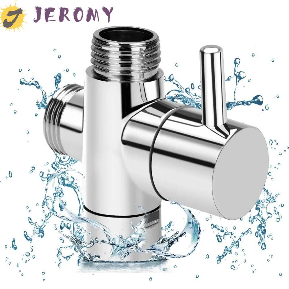 JEROMY 3 Way Switch Faucet Valve, T-adapter ทองเหลือง 3 Way Shower Head Diverter Valve Tool Three Fu