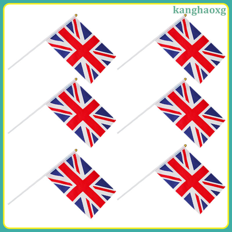 🎉 6ชิ้น Britain Flags สำหรับงานเทศกาล โพลีเอสเตอร์ สีสวย