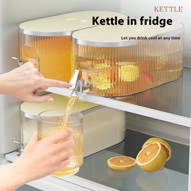 5.3L Cold Water Kettle  Drink Dispenser With Spigot Refrigerator Beverage Dispenser Cold Kettle