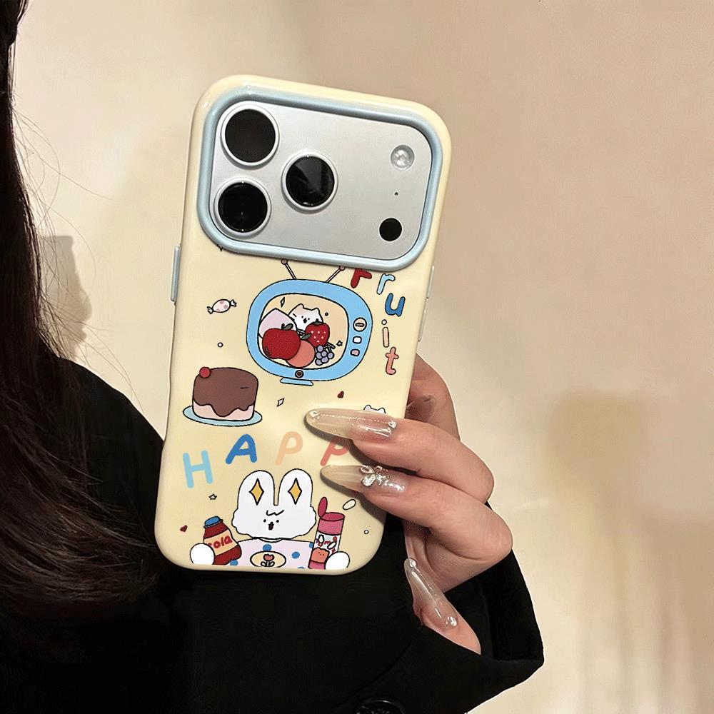 เคสกระต่ายพร้อมขนมชานมสําหรับ iPhone17/16ProMax/16/15Plus/14/13Pro