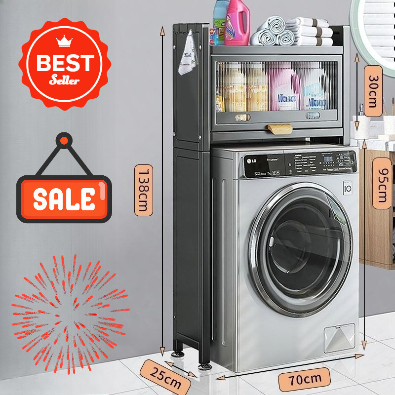 Washing Machine Rack Balcony Laundry Cabinet Floor Storage Rack Moisture-proof Storage Rack
