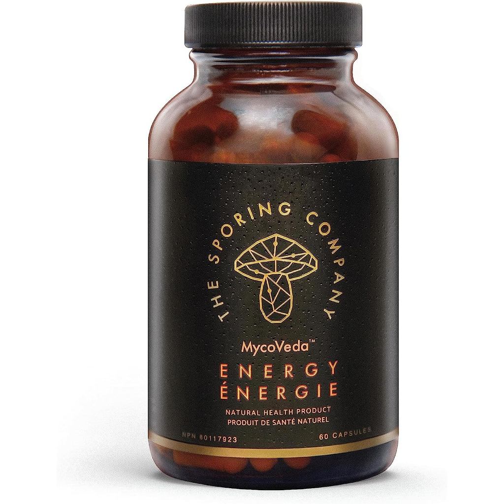Energy Capsules โดยบริษัทก้าวร้าว Cordyceps, Ashwagandha และ Guarana, Energy และพอร์ต Stamina