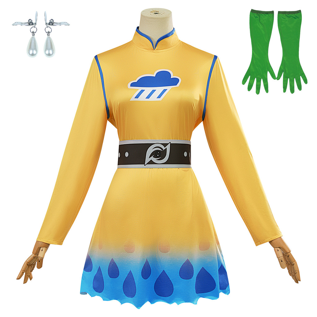 Super Bad Guy 2 Weather Miss คอสเพลย์เครื่องแต่งกายสีเหลือง Megamind vs. The Doom Syndicate miss air