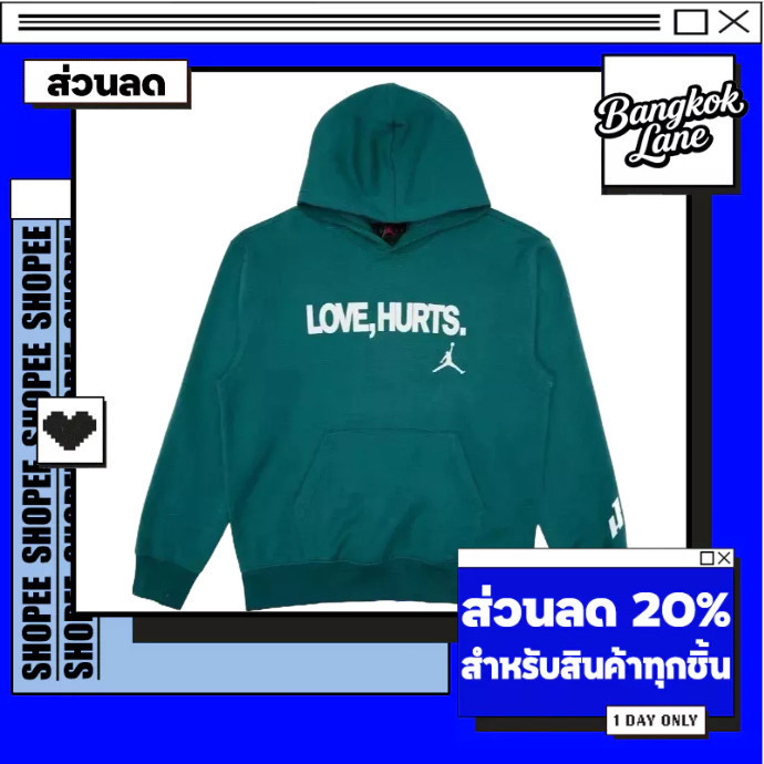 【ของแท้นำเข้า】Jordan Jalen Hurts Love Hurts Pullover Fleece Hoodie
