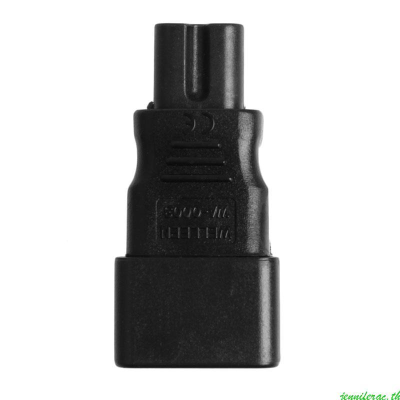Jenniferac C14 ถึง C7 ปลั๊กไฟอะแดปเตอร์ AC IEC C7 แบนตรงปลั๊ก IEC C14 3 เสาสําหรับโน้ตบุ๊คแล็ปท็อปซ็