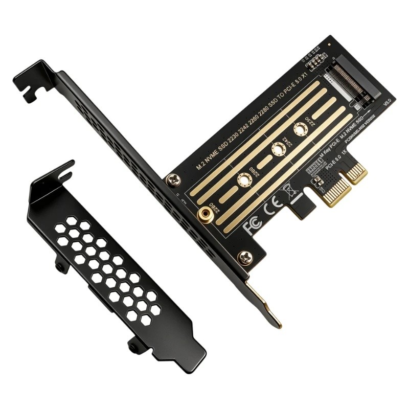 PCIe 5.0 X1 ถึง M.2 NVMe อะแดปเตอร์ 32Gbps รองรับ 2230 2242 2260 2280 M-Key NVME SSD สําหรับเดสก์ท็อป PC PCI-E Gen5 การ์ดขยาย