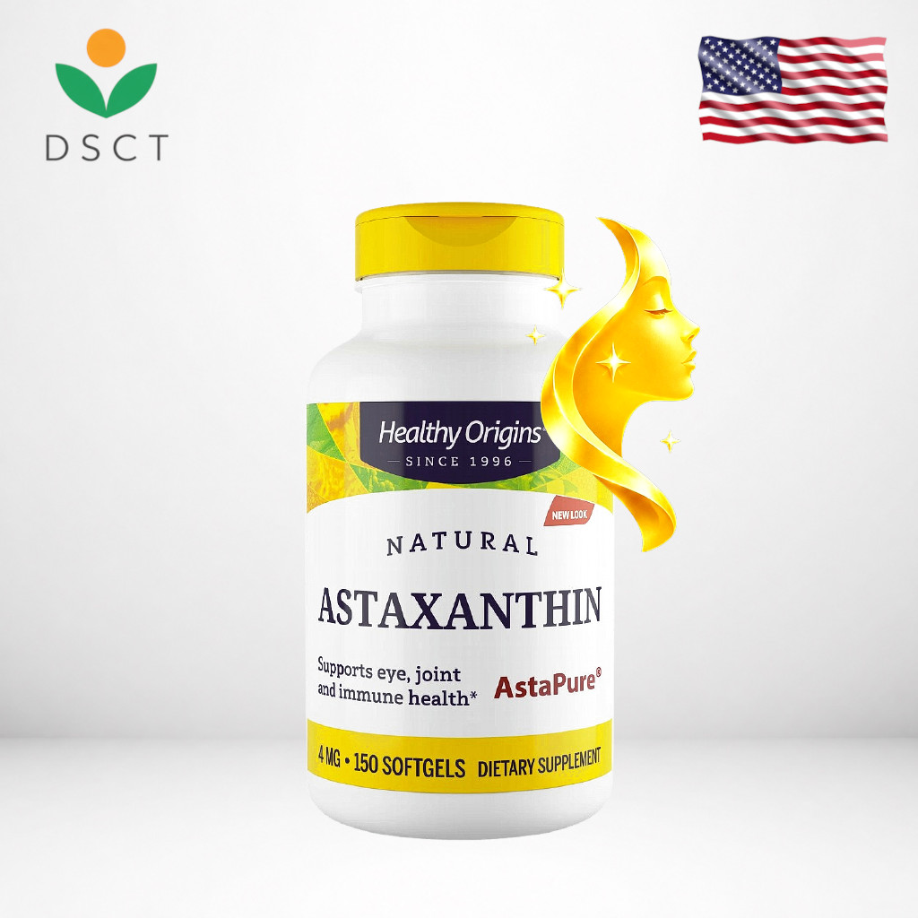 เฮลท์ตี้ ออริจินส์ แอสต้าแซนทีน 4 mg ซอฟเจล Healthy Origins Astaxanthin DSC /กินร่วมกับ คอลลาเจน น้ำ
