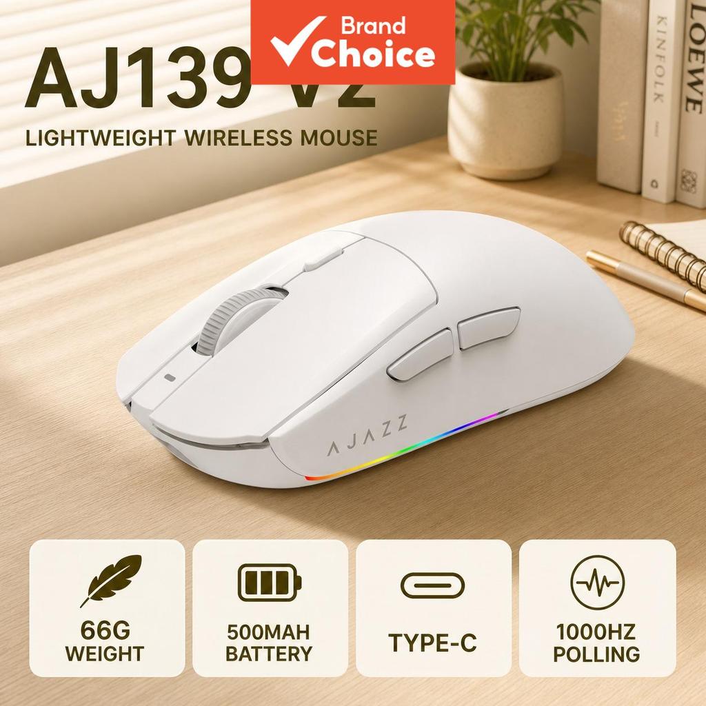 AJAZZ AJ139 V2 เมาส์เกมมิ่งไร้สาย ดีไซน์น้ําหนักเบา ชาร์จ USB-C