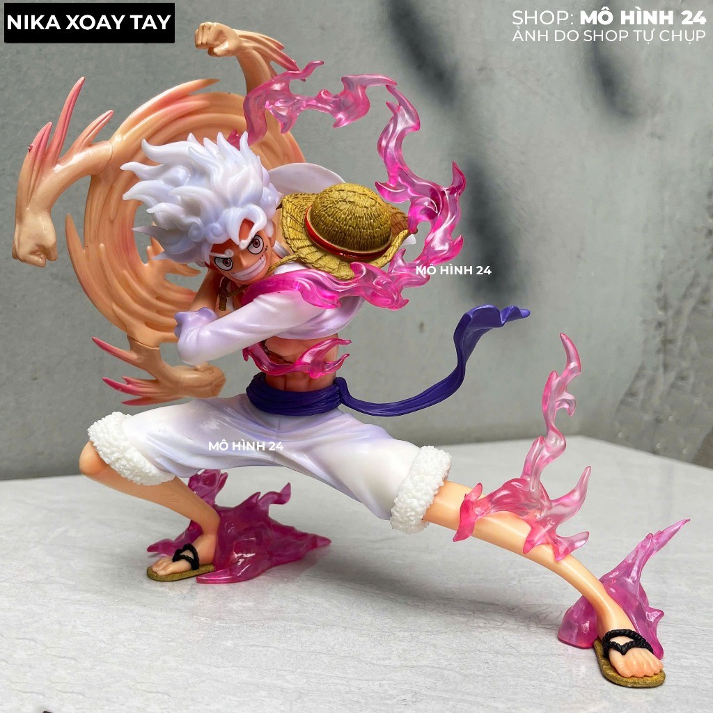 สุดสวยลูฟี่ Nika ของเล่นโมเดลหมุนด้วยมือ Lu Gear 5 joyboy ผมขาว one piice pirate king Joyboy มือหมุน