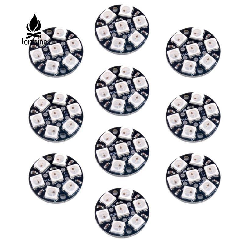 10 ชิ้น WS2812B 5050 RGB LED แหวนโคมไฟสําหรับ