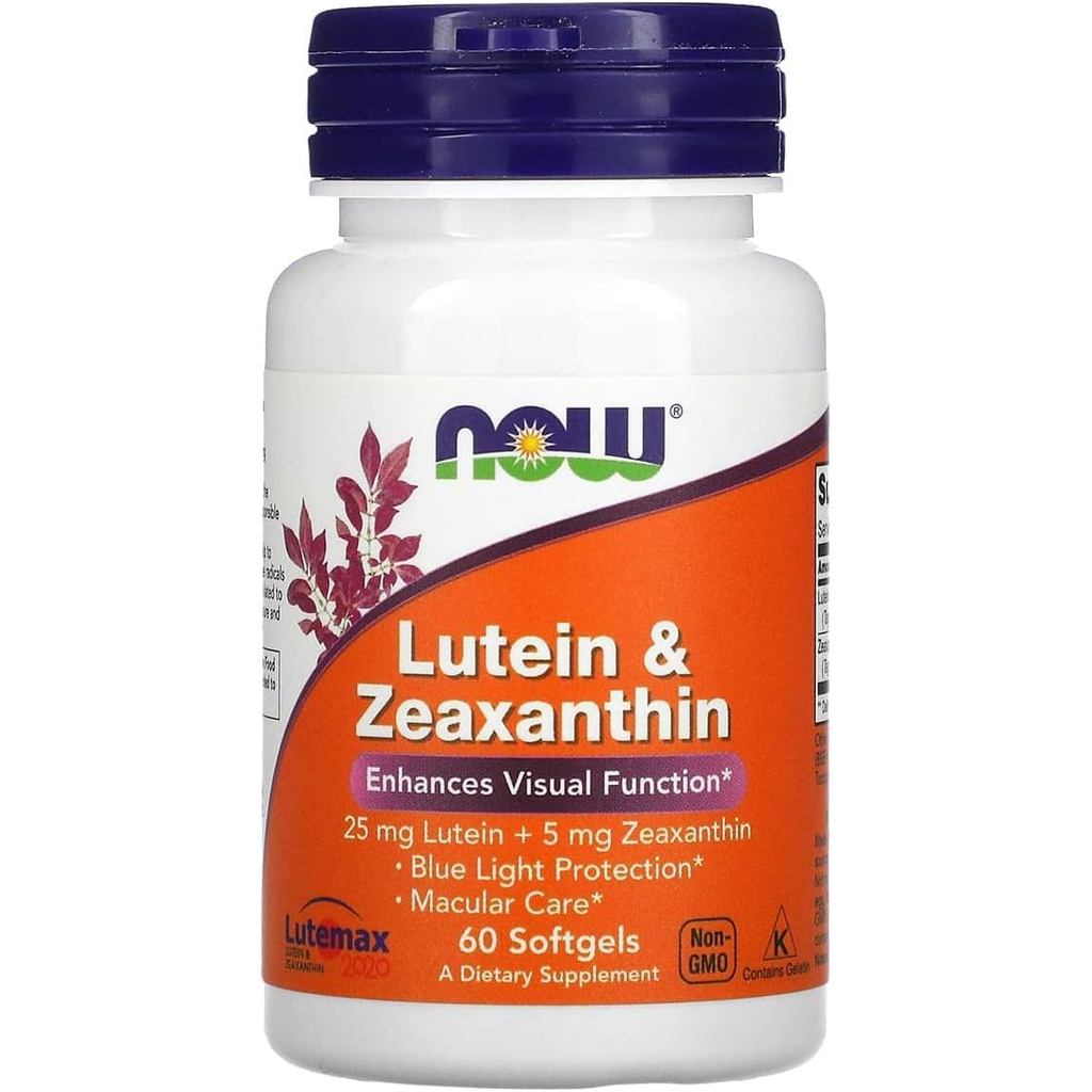 ตอนนี้ s, Lutein & Zeaxanthin with 25 mg Lutein และ 5 mg Zeaxanthin, 60 ซอฟท์เจล (2 แพ็ค)