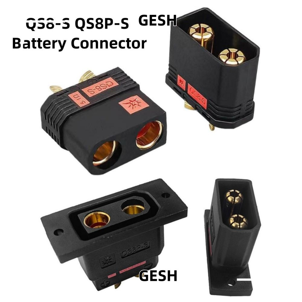 ขั้วต่อ GESH QS8-S, ปลั๊กแบตเตอรี่ QS8P-S กระแสไฟสูง, สีดําชุบทอง QS8-S MF ปลั๊กชุดสําหรับรถยนต์รุ่น