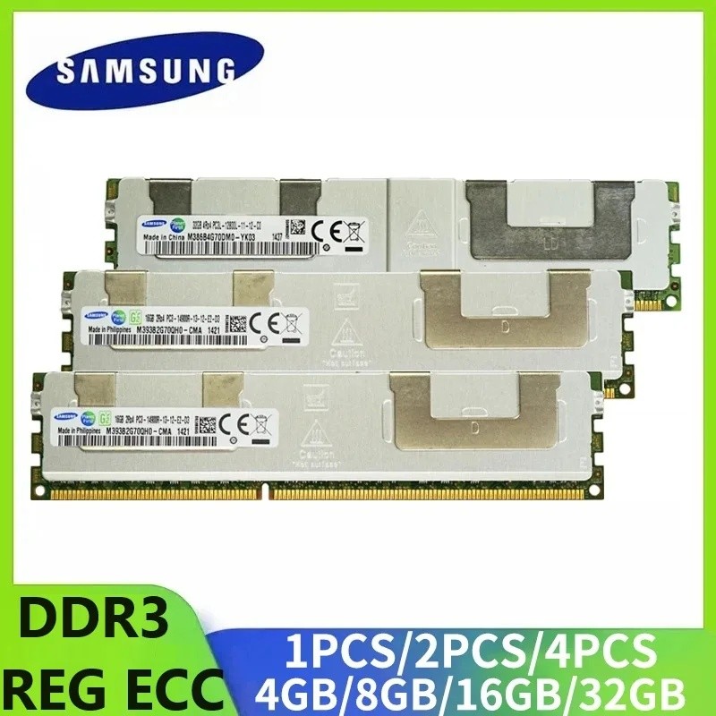 LJJ Samsung Server RAM DDR3 Memoria 4GB 8GB 16GB 32GB หน่วยความจํา REG ECC 1066 1333 1600 1866MHz PC