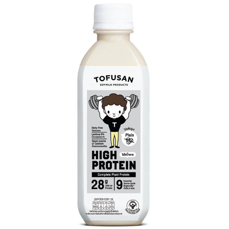 โทฟุซังน้ำนมถั่วเหลืองสูตรโปรตีนสูงน้ำตาล0เปอร์เซ็นต์ 350มล. Tofusan Soy Milk High Protien 0percent Sugar 350ml.