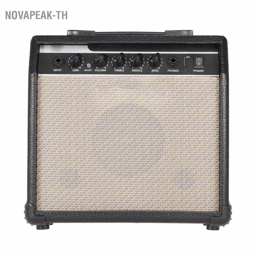 Novapeak-th GM-215 Professional 15W เครื่องขยายเสียงกีตาร์ไฟฟ้า Amp Distortion พร้อมลำโพง EQ 5 แบนด์