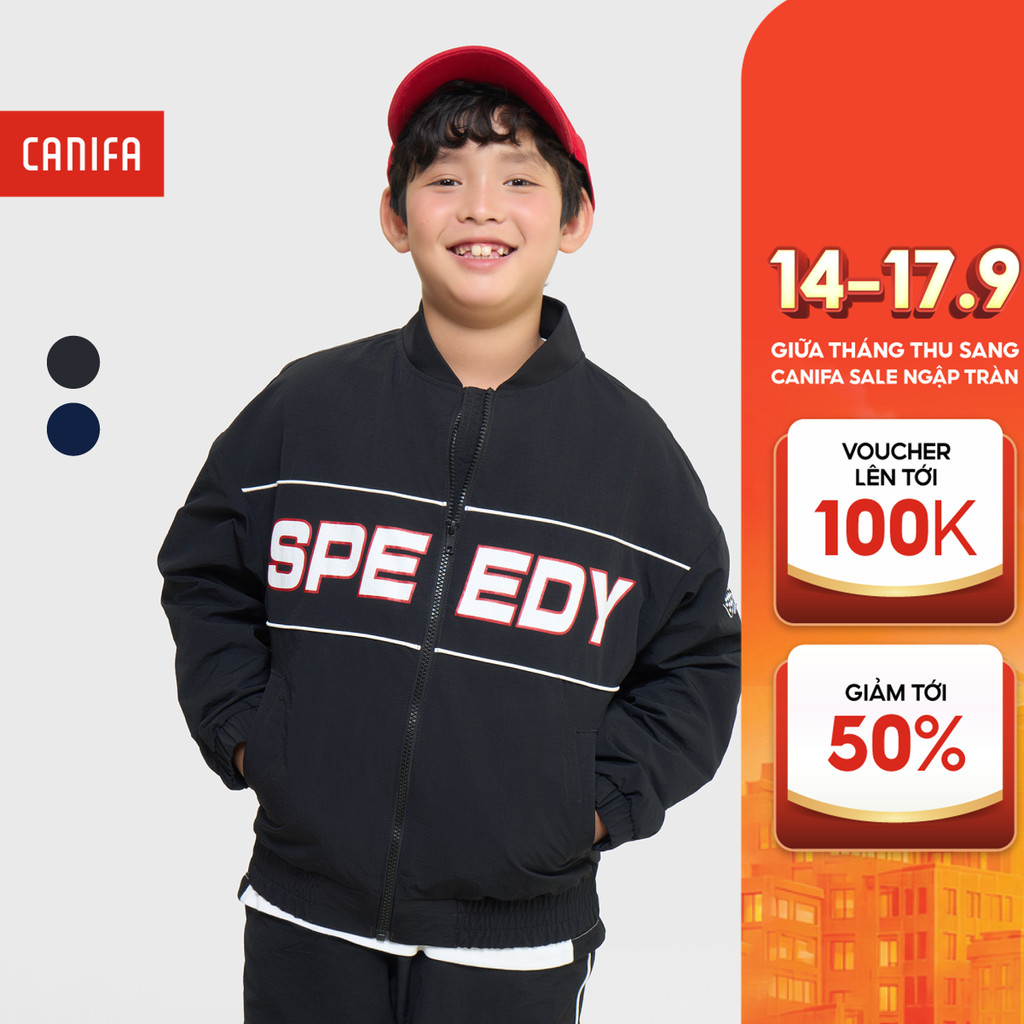 คานิฟา เสื้อกันลมอเนกประสงค์สําหรับเด็กผู้ชาย 2 ชั้นหนาแขนยาวคอปกเปิดลง 2OT25ค001