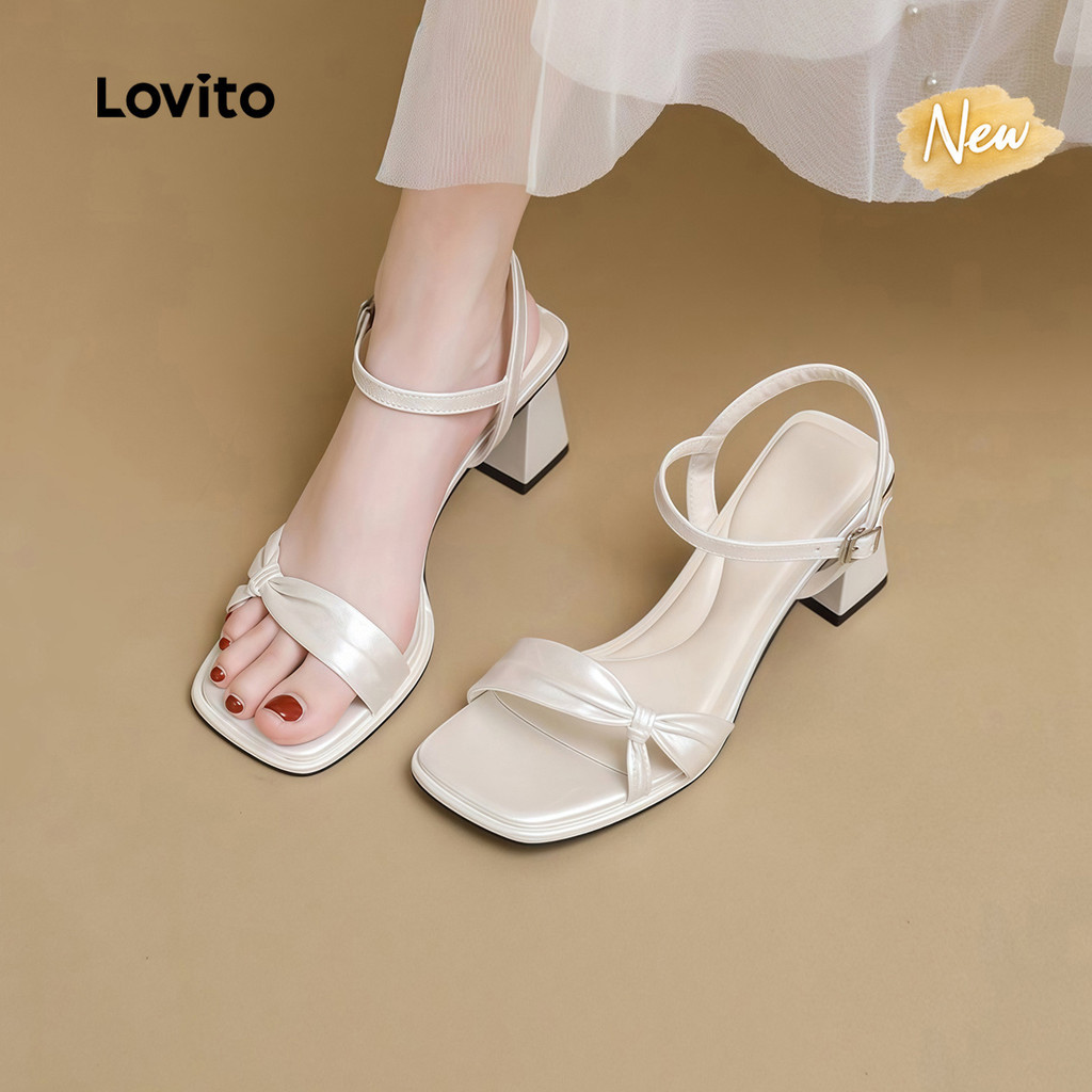 Lovito حذاء كعب مفتوح الأصابع 3–4 سم للعمل