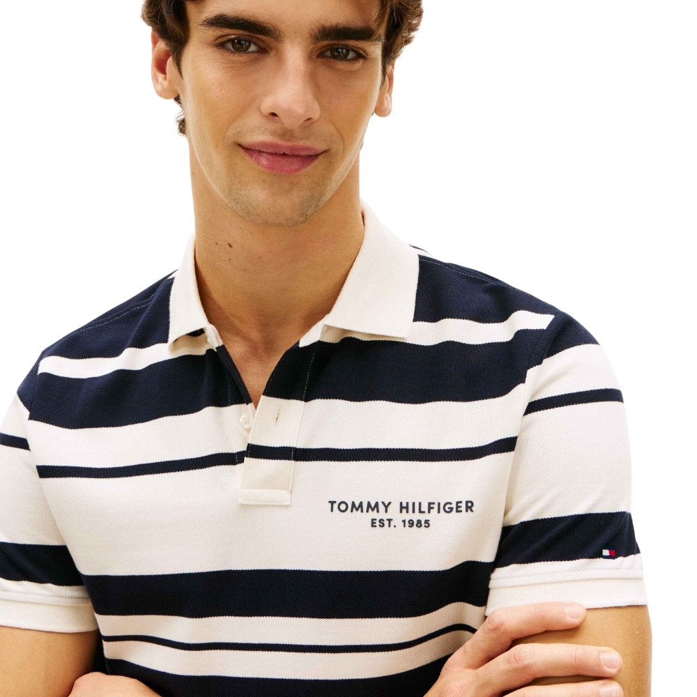 Tommy Hilfiger เสื้อโปโล ผู้ชาย รุ่น MW0MW42765 0A5 - สีน้ำเงิน ทรง Regular — صورة 3