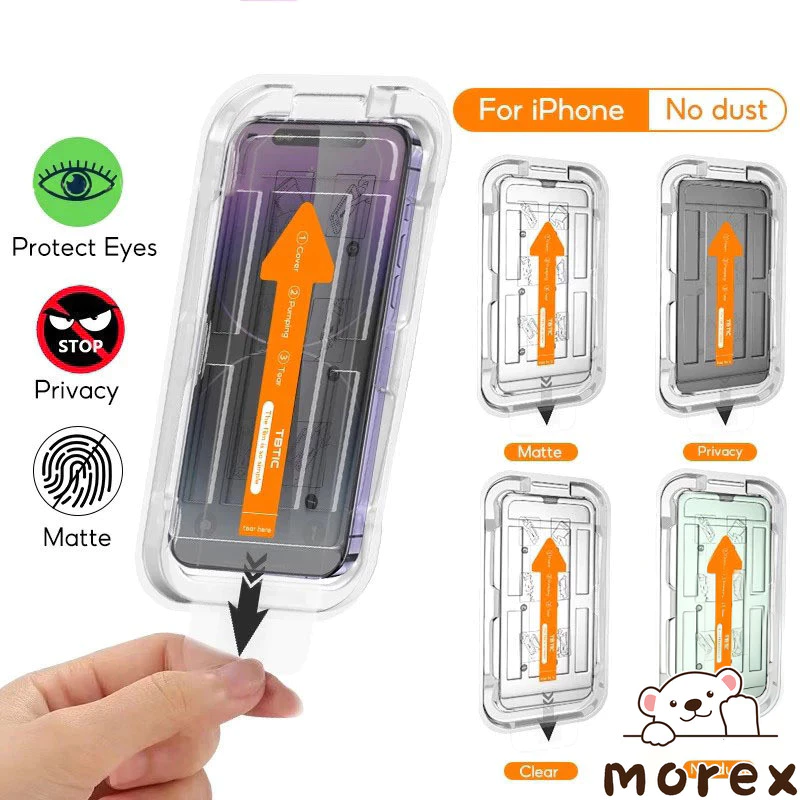 ลักซูรีฝุ่นละอองความเป็นส่วนตัวกระจกป้องกันหน้าจอ สำหรับIPhone 16 17 air 11 13 12 14 15 Pro Max 14 6 15 7 8 Plus XS X XR