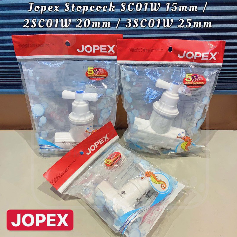 Jopex PVC JP Stopcock SC01W 15mm / Jopex PVC JP Stopcock 2SC01W 20mm / Jopex PVC JP Stopcock 3SC01W 