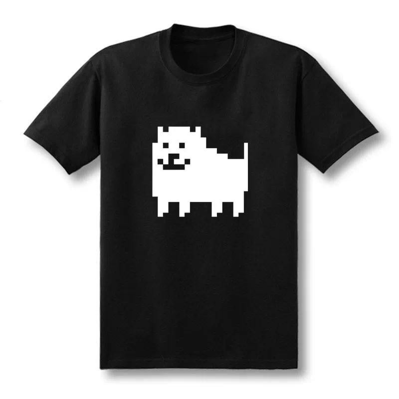 T-shirt ร้อนผู้ชายแฟชั่นเกม T เสื้อ Undertale รูปแบบน่ารัก น่ารำคาญสุนัขพิมพ์อะนิเมะผ้าฝ้ายเสื้อยืดลำลอง S-5XL