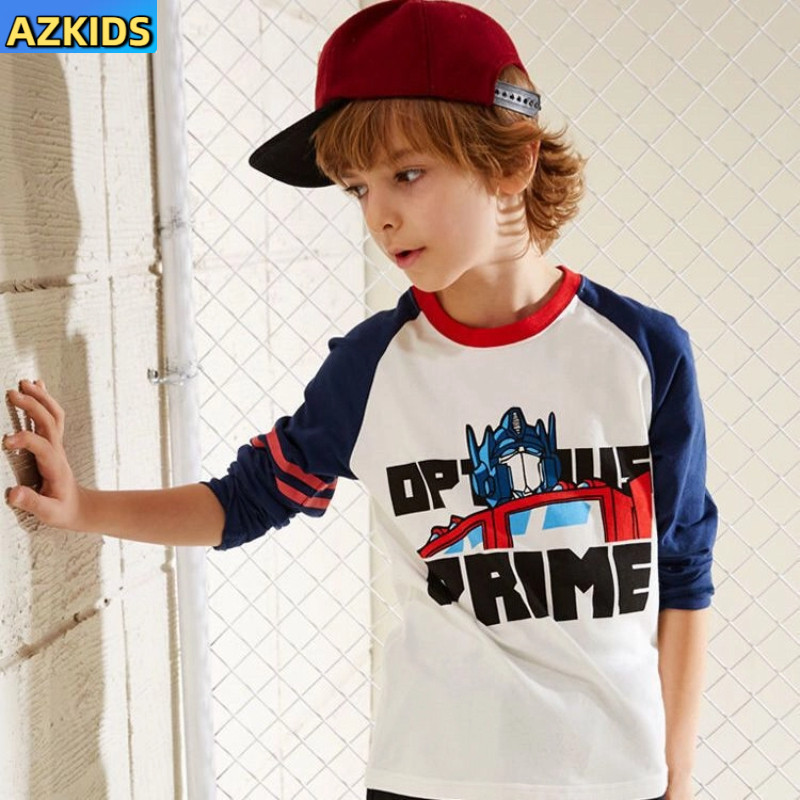 Transformers เสื้อยืดเด็กแขนยาวทำจากผ้าฝ้าย สวมใส่ได้สบายทุกวัน