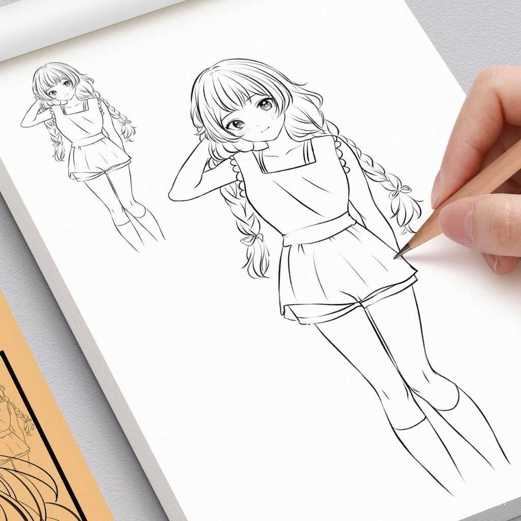 Introductory Book Line Drawing Character Line Drawing Character Children Hand-Painted Character Draw