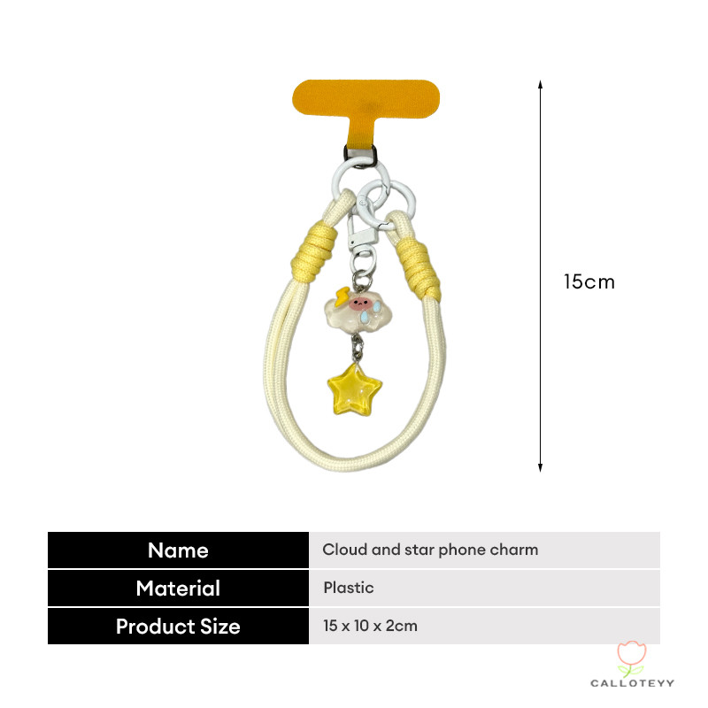 จี้โทรศัพท์รูปดาวเมฆ เชือกคล้องน่ารัก งานแฮนด์เมด เด็กผู้หญิงทอผ้า -CY - รูปที่ 7