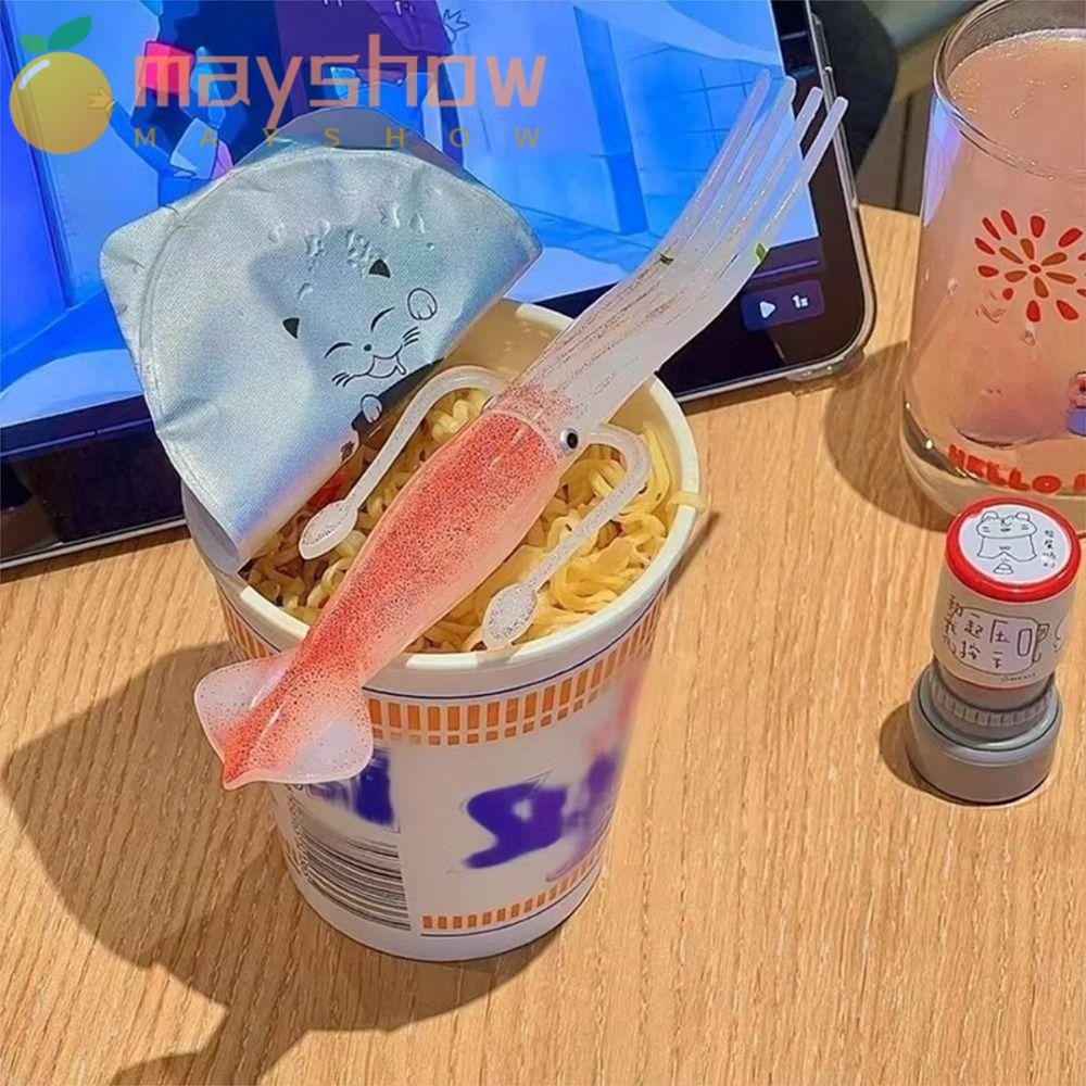 MAYSHOW Octopus Noodle Fork, 3-in-1 Squid-Shaped Food Picks,ตลกแบบพกพาเครื่องมือทําอาหารทนความร้อนบน