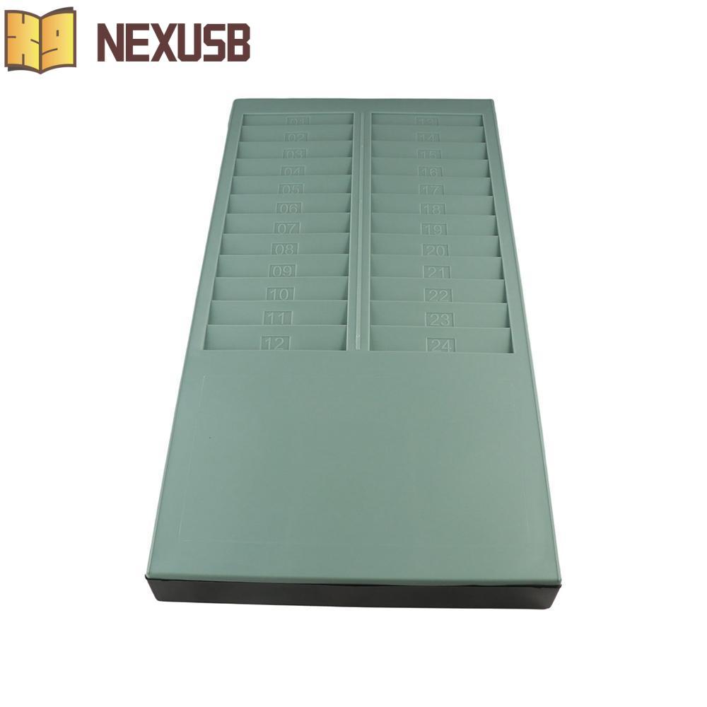 NEXUSBEAM ชั้นวางบัตรเวลา, ที่วางจัดบัตรเวลาพลาสติก 24 ช่อง, พนักงานรับเวลานาฬิกาเวลา|สองแถวแขวนหลุมติดผนังเวลาเครื่องบันทึก เพย์โรล สํานักงาน