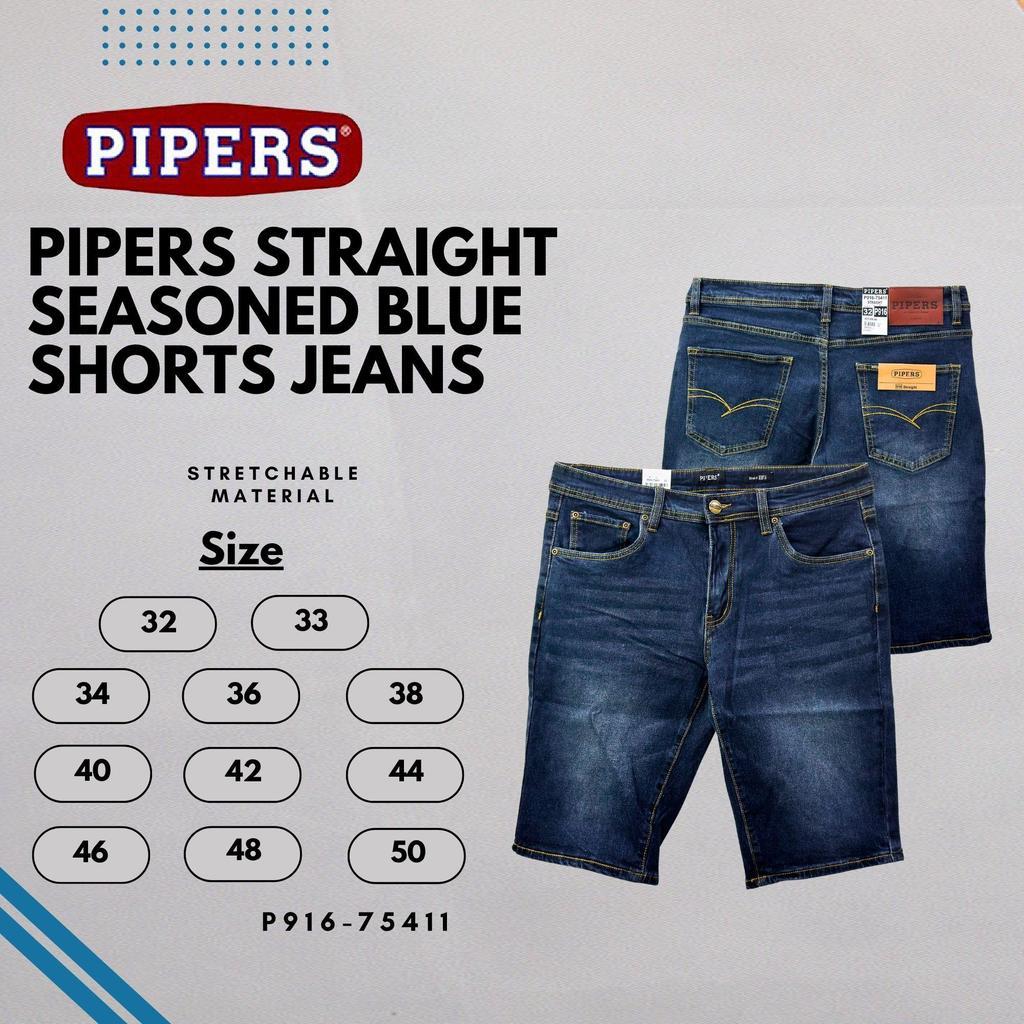 Pipers Straight Stretchable Denim Blue Jeans Short Pants P916-75411
