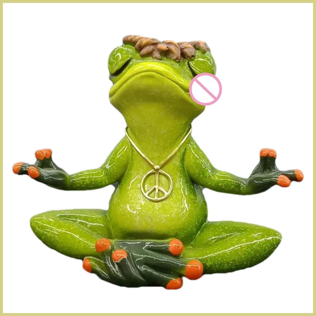 Zen Garden กบ Figurines Garden การทําสมาธิเครื่องประดับโยคะกบเรซิ่นโยคะกบ Figurines Decor สําหรับ Pa