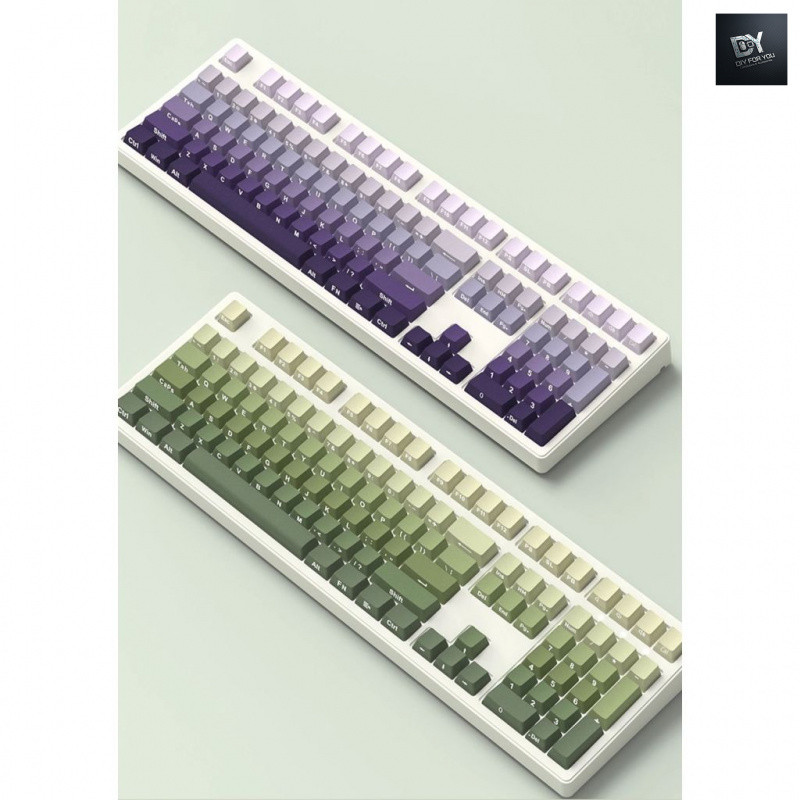 DIY FOR YOU 108 คีย์ RGB คีย์บอร์ดแบบกลไกไร้สายบลูทูธสามโหมด 87 เงียบด้านแกะสลักชาเขียวแกนสีแดง