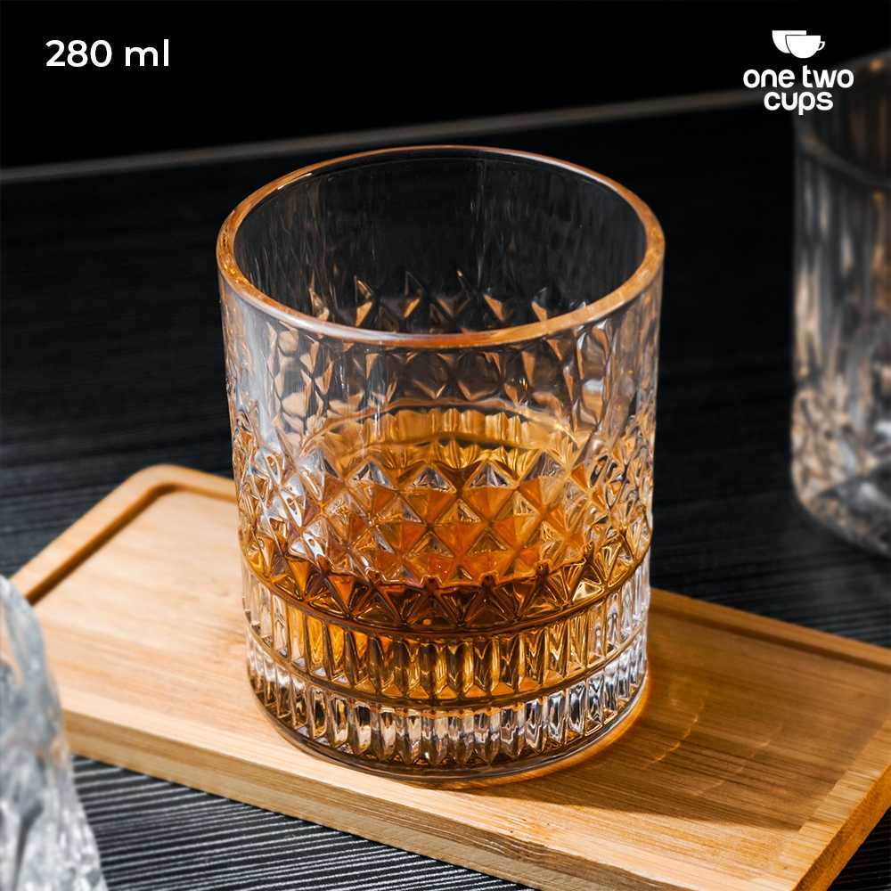 One Two Cups Old Fashion Rock Glass Whisky Cocktail Glass 280ml - YJ10
