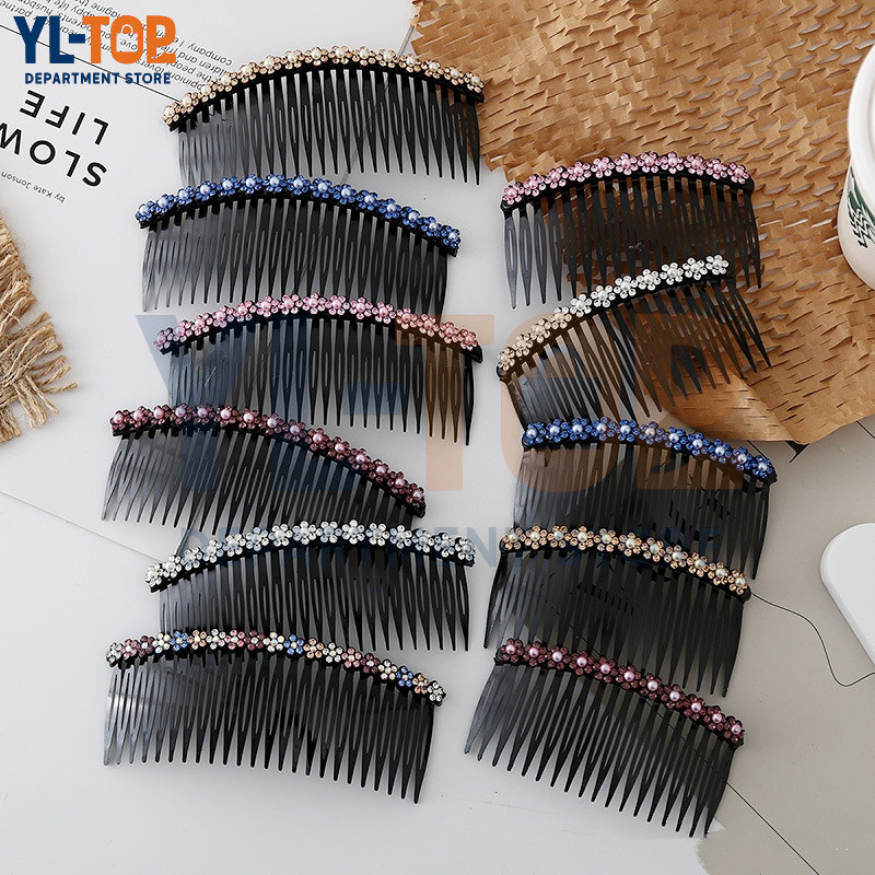 เครื่องประดับผมเกาหลี (หวี/กิ๊บติดผม) - rhinestone ประดับเพชร สับเพชร - ใช้ประดับผม หน้าม้า G3579