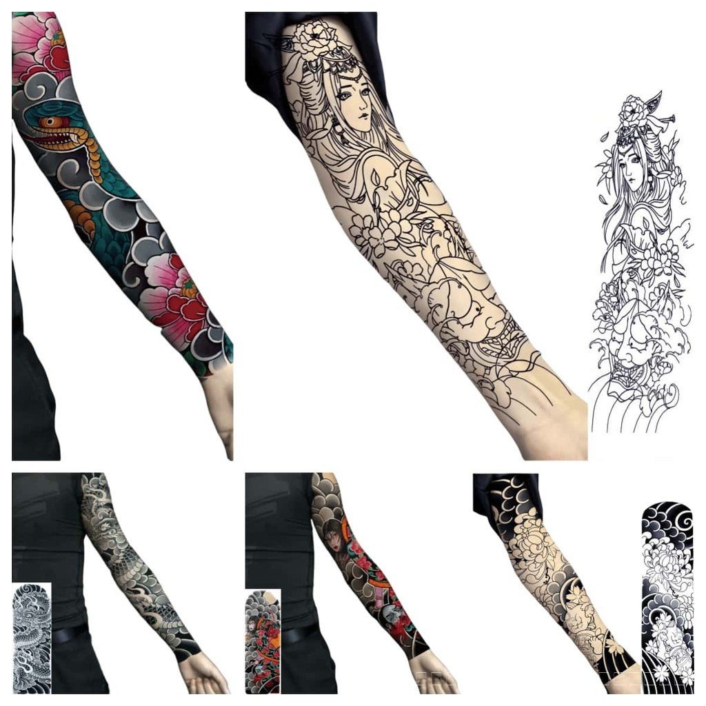 ZDSS Beauty Full-Arm Tattoo สติกเกอร์ Cool 3D สามมิติน่ารักการ์ตูนสไตล์,นักเรียนเป็นมิตรกับสิ่งแวดล้