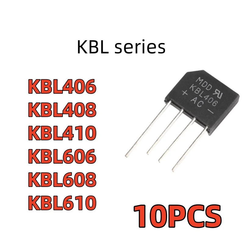 5PCS KBL series KBL406 KBL408 KBL410 KBL606 KBL608 KBL610 สะพานแบนวงจรเรียงกระแสสะพาน