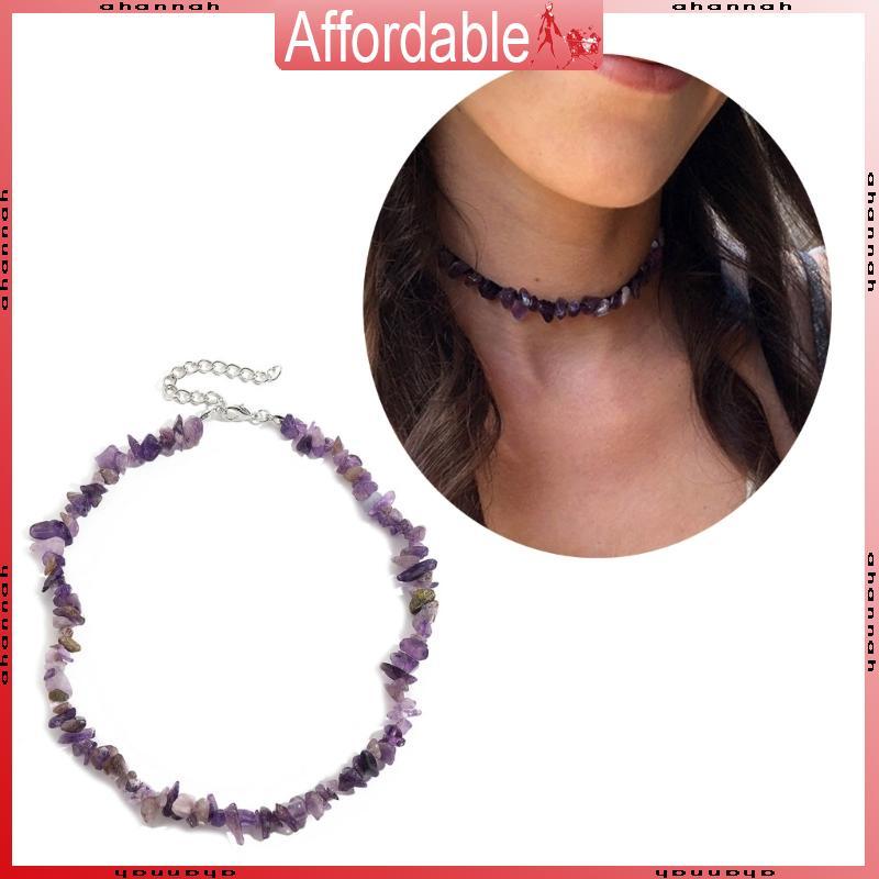 Colorful Natural Stone Choker Bohemia Gravel Beaded Grunge Necklace For Women