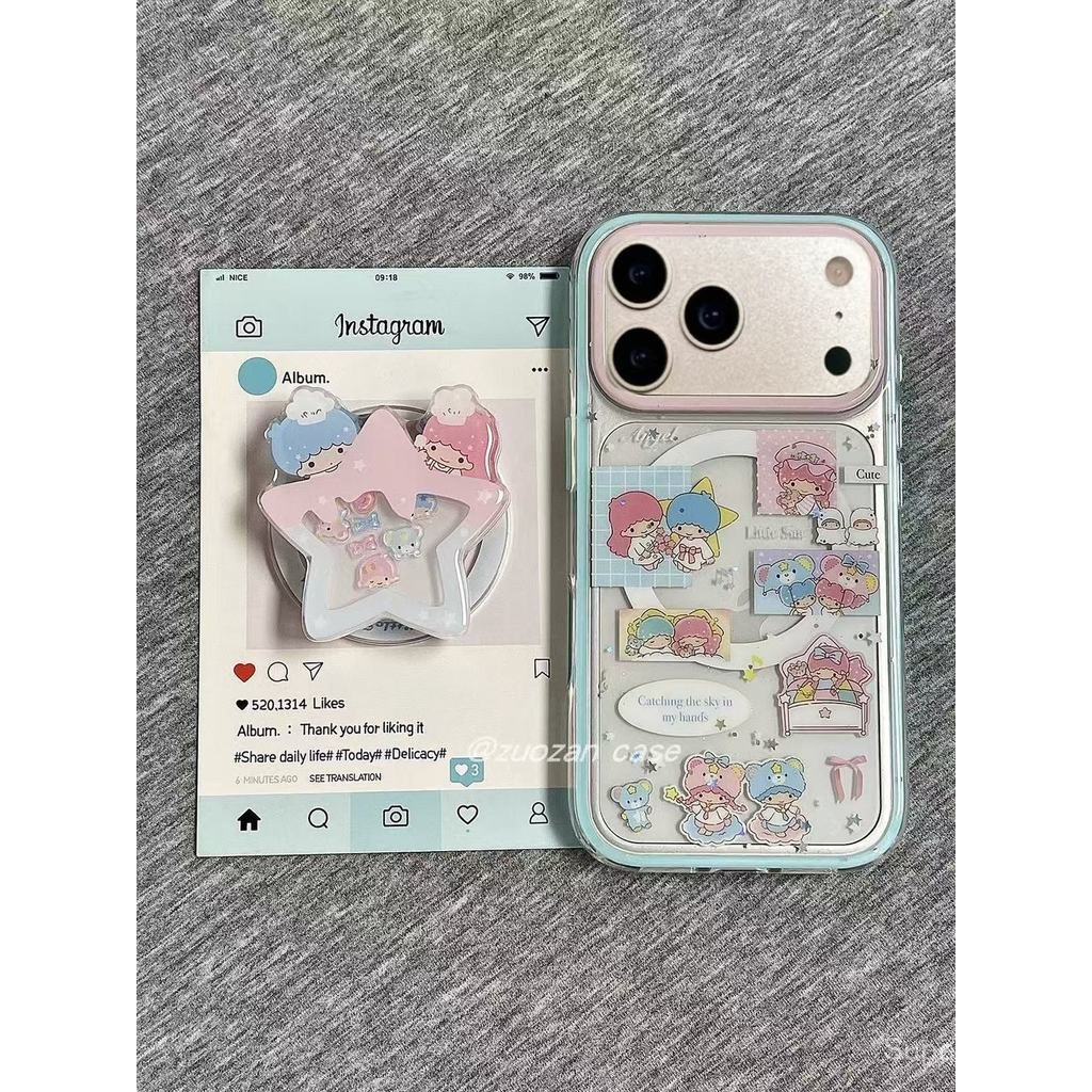 เคสโทรศัพท์ เหมาะสําหรับ iPhone 7 8 X XS XR XSMAX 11 12 13 14 15 16 17 Pro max Plus Air การ์ตูน Gemini เขย่าเพลงวงเล็บแม่เหล็กกันกระแทกกันกระแทกป้องกันกรณีรวมทุกอย่าง XUQ7