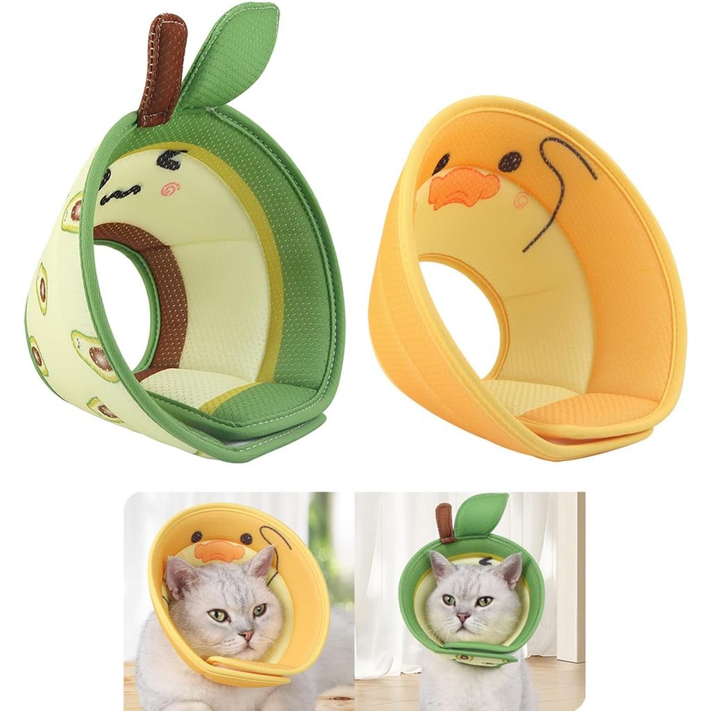 2 ชิ้น Cat Recovery Collar Soft Cone - Vetrierian-แนะนําปรับ E-Collar สําหรับแมว, Hypoallergenic Bre