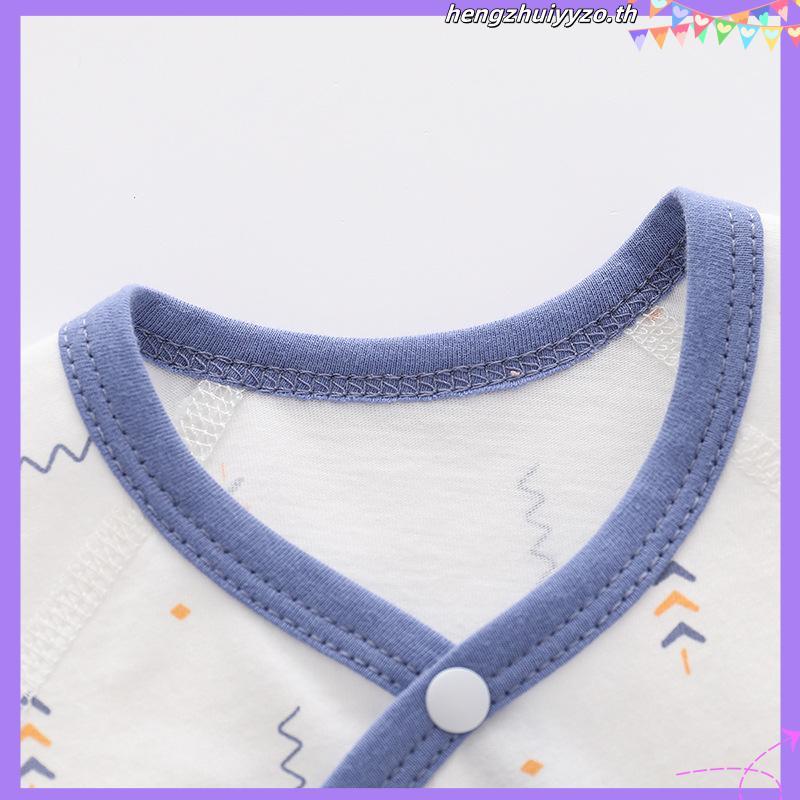 MOOZ เสื้อผ้าเด็กครึ่งหลังเสื้อผ้าเด็กแรกเกิดแบบบางพิเศษสำหรับฤดูร้อนเสื้อคอตตอน100% ชุดรอมเปอร์ชุดร