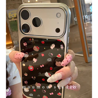 Huiwanju ความรู้สึกระดับพรีเมียม ins แมวพื้นหลังสีดําเหมาะสําหรับเคสโทรศัพท์มือถือ iPhone17ProMax เคสป้องกันป้องกันการหล่น 16Pro/15