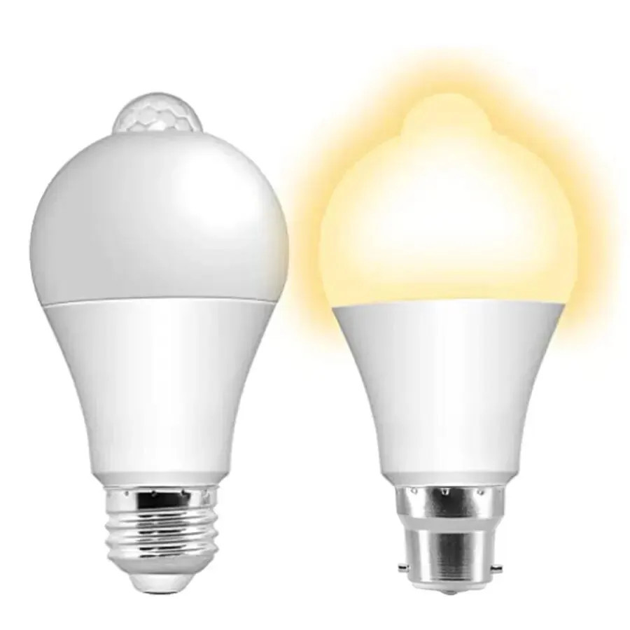 การตรวจจับเรดาร์ไมโครเวฟหลอดไฟ LED 220V E27 12W Radar Motion Induction โคมไฟเรดาร์ในตัว/เซ็นเซอร์แสงสําหรับบันไดบ้าน
