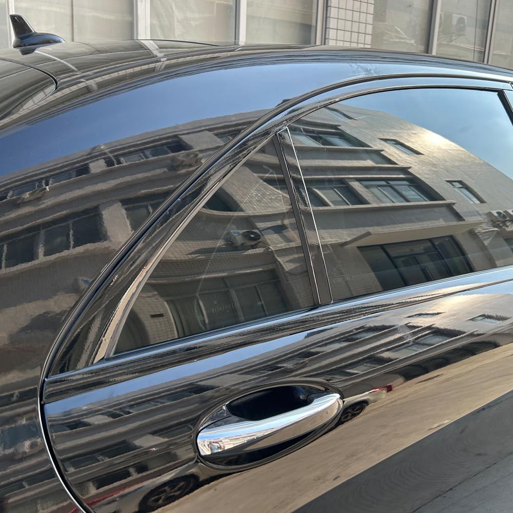หน้าต่าง Trim Chrome ลบ Blackout Overlay Pre-Cut ไวนิลแท้ KK สําหรับ Mercedes Benz S Class W222 2014