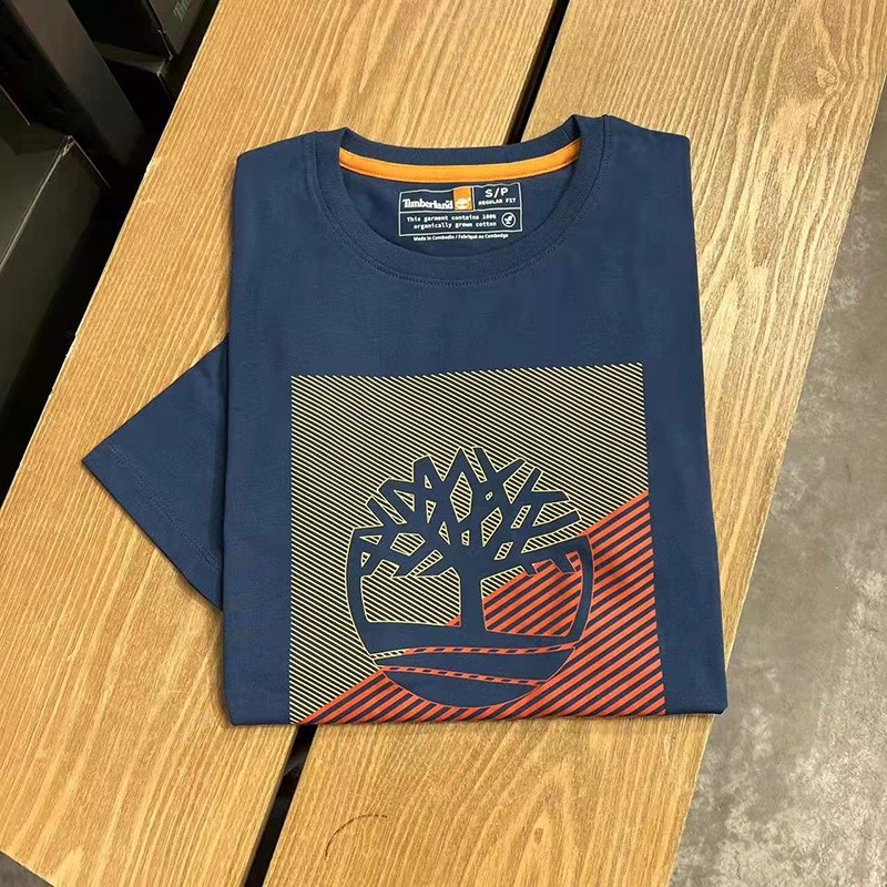 เสื้อยืดคอกลมแขนสั้นผ้าฝ้ายระบายอากาศ ความมีชีวิตชีวา ฤดูร้อนใหม่