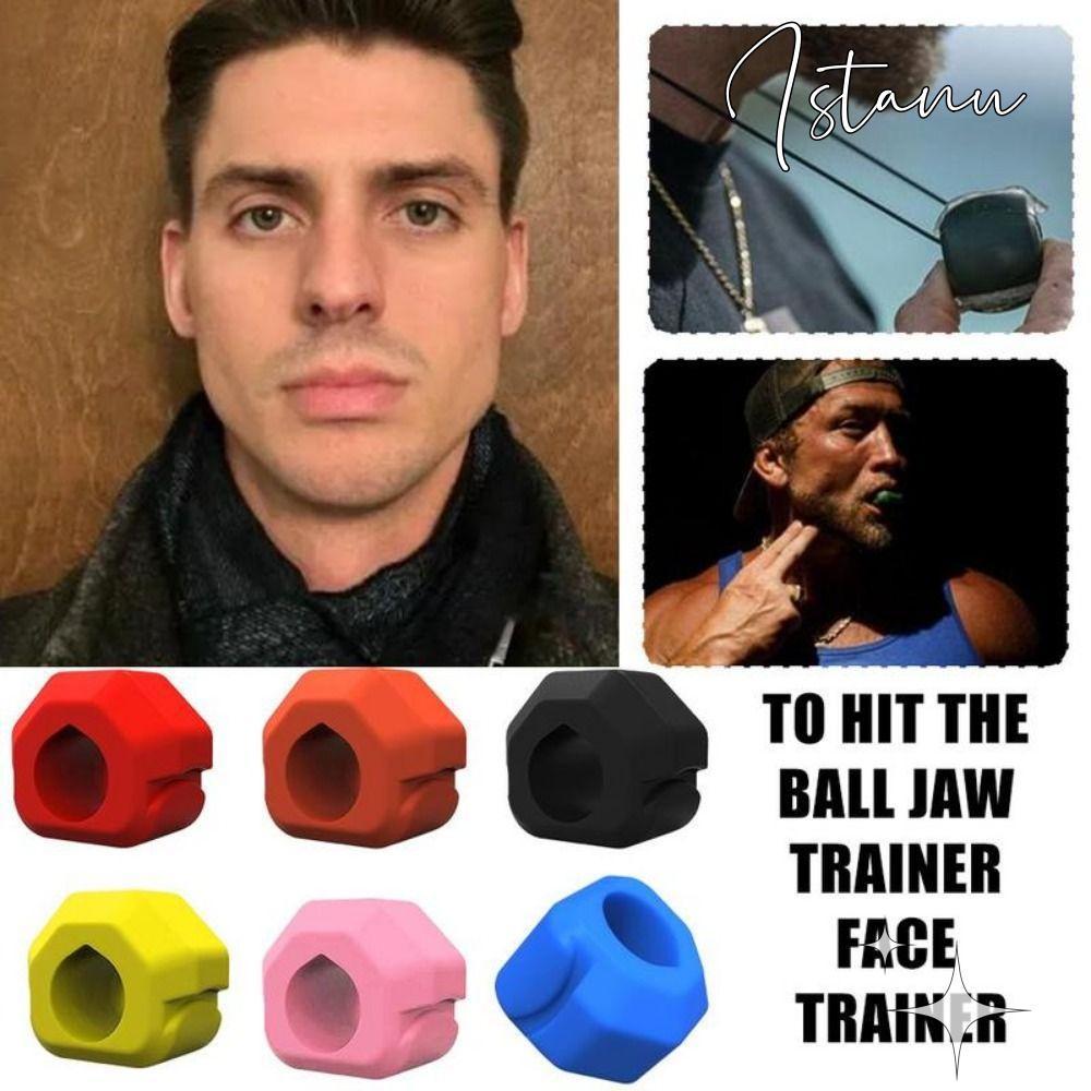 ISTANU Jawline Exerciser, BPA Free Gum Tablets Jaw Trainer, Anti-stress Exerciser Shaper ซิลิโคนลูกบ
